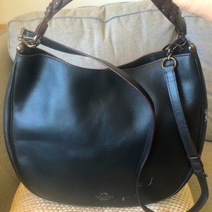 Coach Harley Hobo Black Saddle Bag